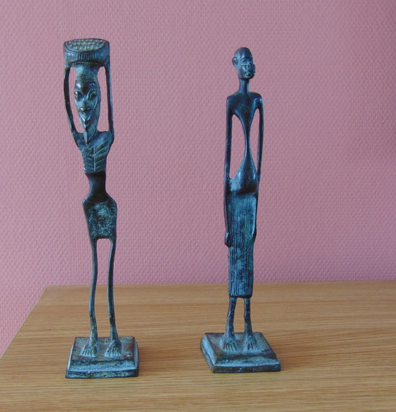 Image 1 of 2x bronzen beeldjes