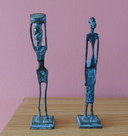 2x bronzen beeldjes