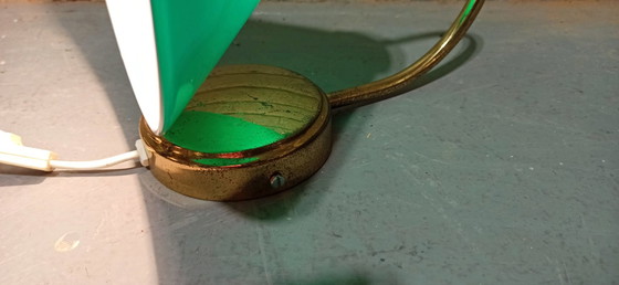 Image 1 of Vintage glazen kegelvorm wandlamp, groen