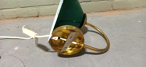 Image 1 of Vintage glazen kegelvorm wandlamp, groen