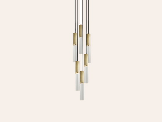 Image 1 of J. Adams & Co Flume Drop Pendant Light Cluster - lamp