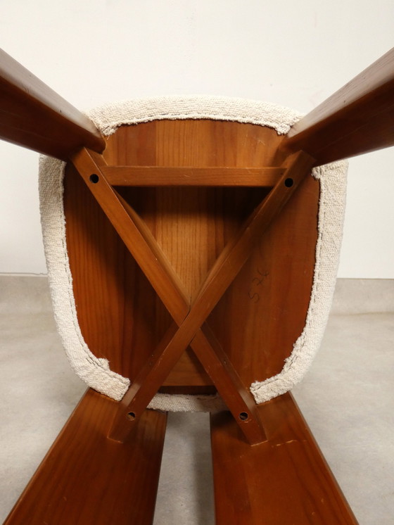 Image 1 of  70's brutalist stoelen - bouclé stof - eik