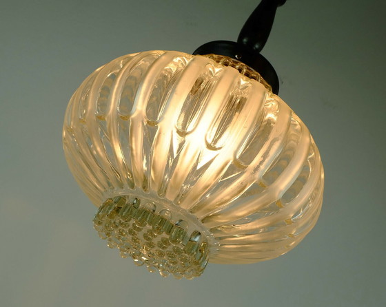 Image 1 of hanglamp mid century bubbelglas satijnglas jaren 60