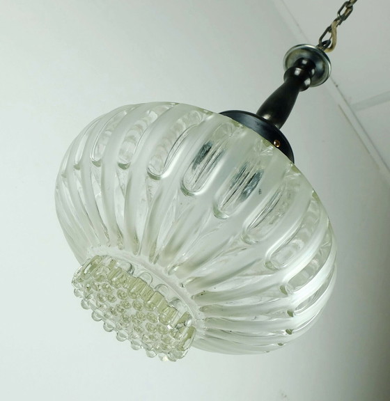 Image 1 of hanglamp mid century bubbelglas satijnglas jaren 60