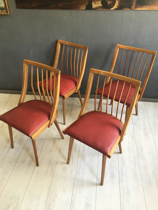 4x Midcentury stoel