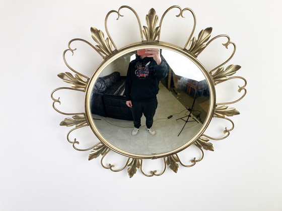 Image 1 of Vintage messing sunburst spiegel