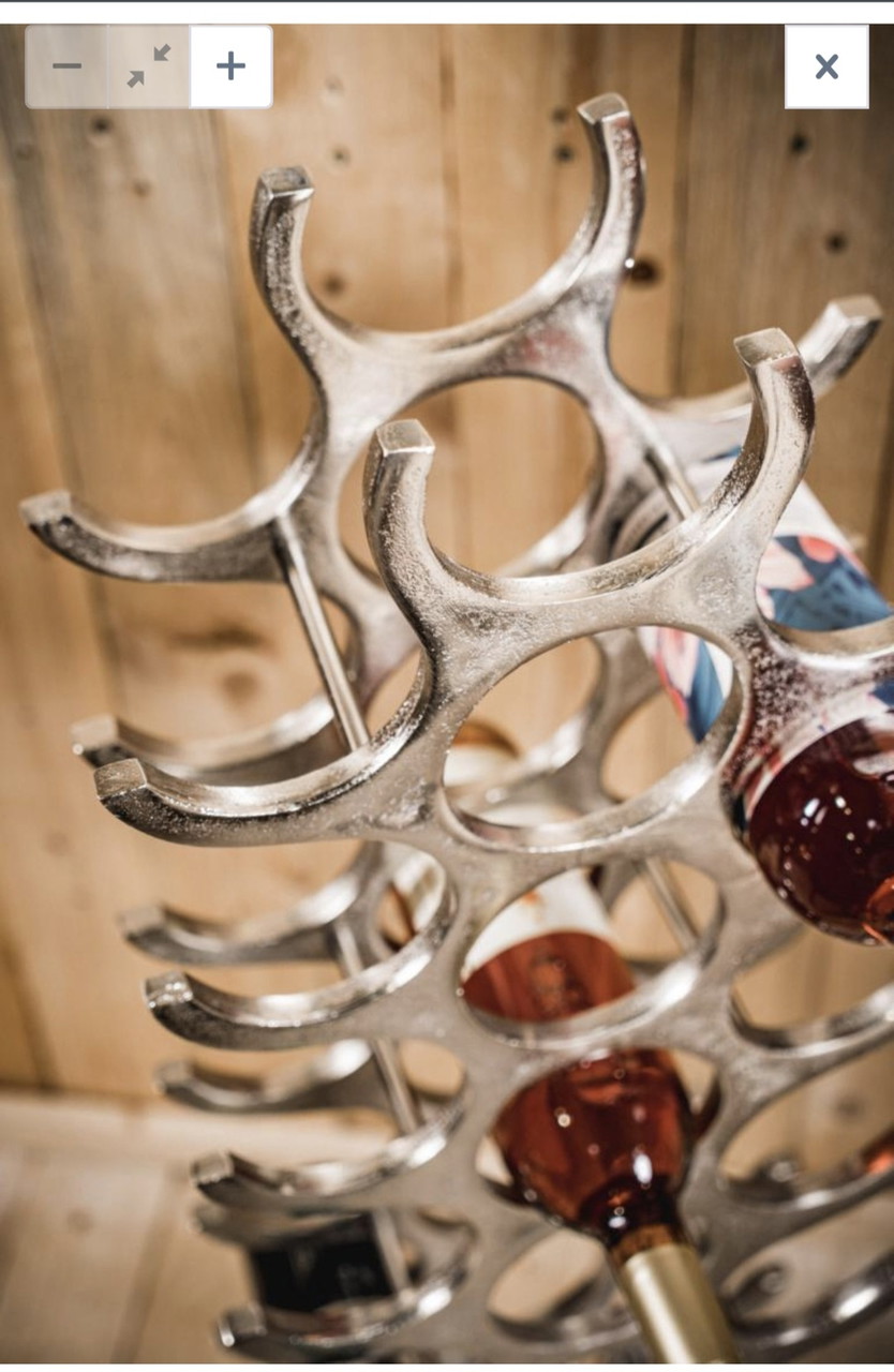 MichaelNoll Wijnrek Flesrek Aluminium Zilver 57 Cm XL - Luxe Design Voor 15 Flessen