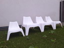 Vintage tuinstoelen 3 grote + 1 kidsize