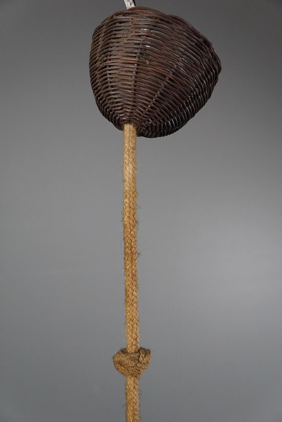 Image 1 of Rotan manou hanglamp met hout en jute