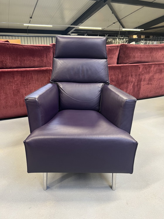 Image 1 of Design On Stock Solo Fauteuil paars leer