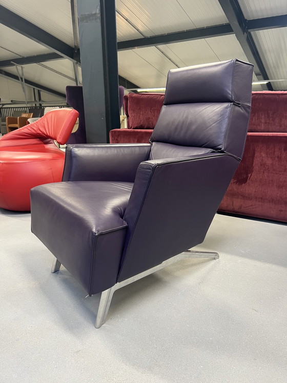 Image 1 of Design On Stock Solo Fauteuil paars leer