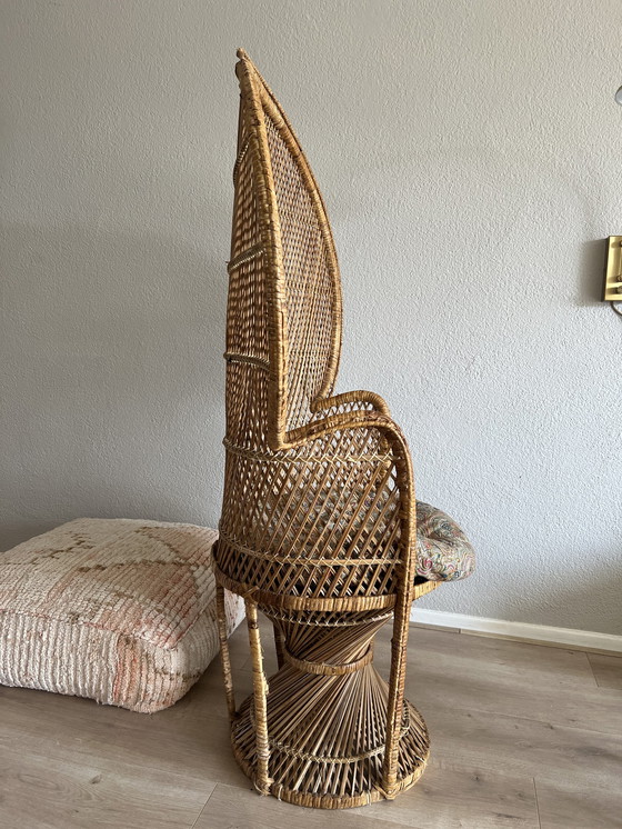 Image 1 of Vintage rieten pauwstoel