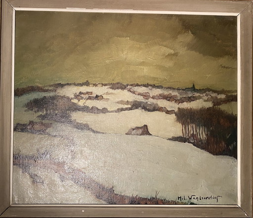 Hilaire Vanbiervliet Winterlandschap schilderij