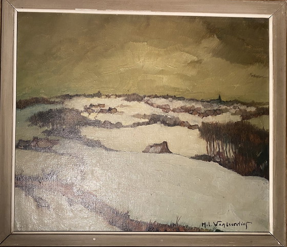 Image 1 of Hilaire Vanbiervliet Winterlandschap schilderij