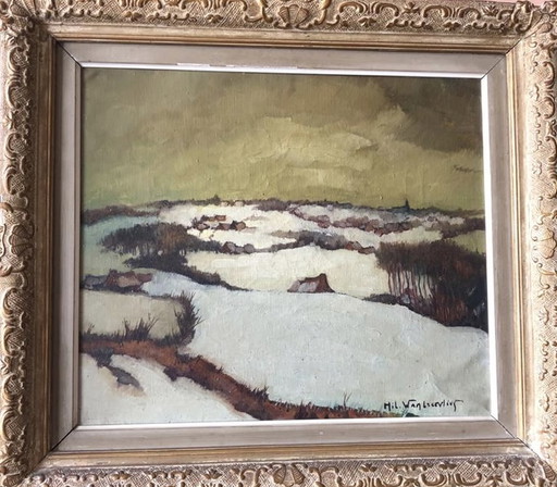 Hilaire Vanbiervliet Winterlandschap schilderij