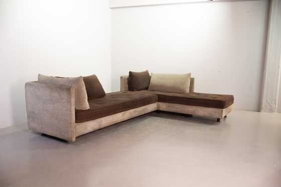 Image 1 of Ligne Roset Chocoladebruine Bank / Daybed met Bijpassende Kussens. Set van 2. Frankrijk, jaren 90.