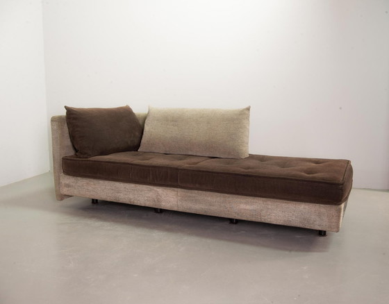 Image 1 of Ligne Roset Chocoladebruine Bank / Daybed met Bijpassende Kussens. Set van 2. Frankrijk, jaren 90.