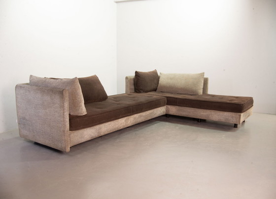 Image 1 of Ligne Roset Chocoladebruine Bank / Daybed met Bijpassende Kussens. Set van 2. Frankrijk, jaren 90.