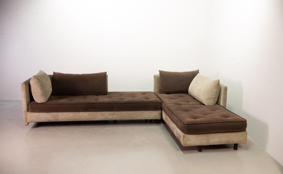 Image 1 of Ligne Roset Chocoladebruine Bank / Daybed met Bijpassende Kussens. Set van 2. Frankrijk, jaren 90.