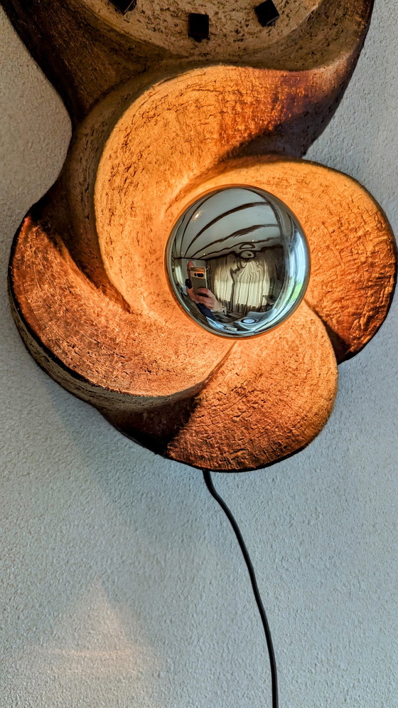 Image 1 of Brutalist wandklok/lamp