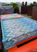 2x Roche Bobois buitenligstoel Mah Jong Missoni stoel