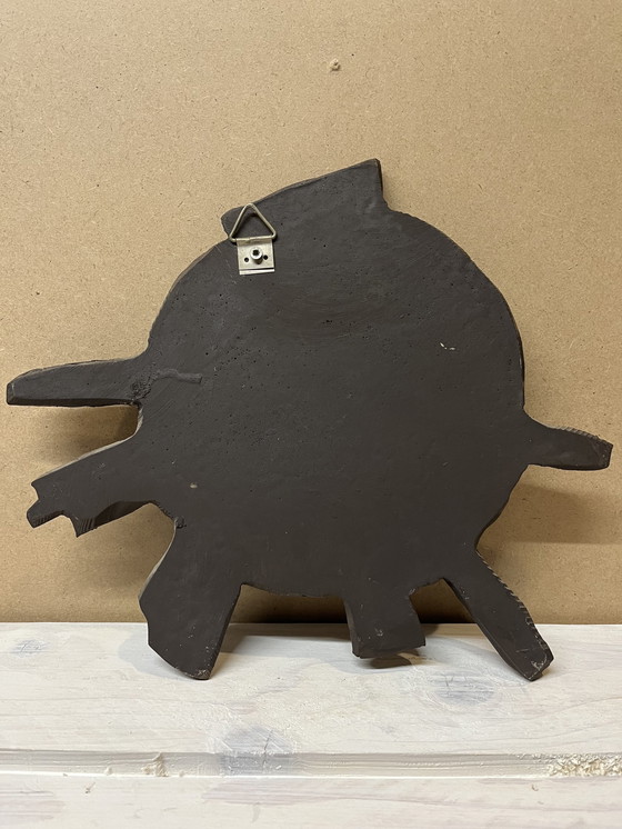 Image 1 of Vintage brutalist sunburst wandsculptuur