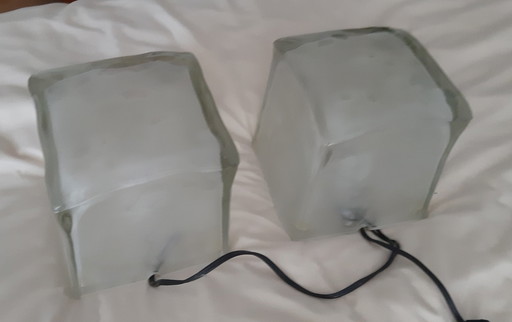 2x Ice cube tafellampen