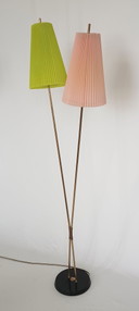 Vijftiger jaren vloerlamp met twee lichtpunten 