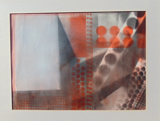 Image 1 of Jan van Griensven - Abstract grijs en oranje