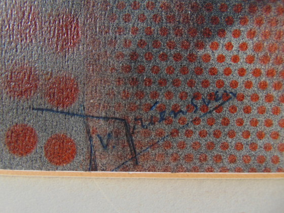 Image 1 of Jan van Griensven - Abstract grijs en oranje