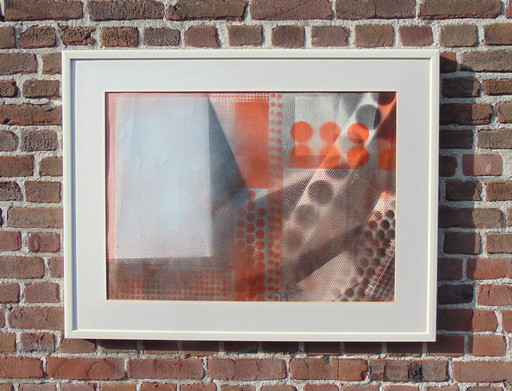 Jan van Griensven - Abstract grijs en oranje