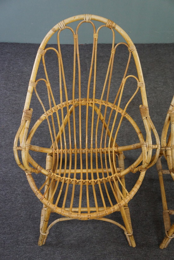 Image 1 of 2x vintage rotan fauteuils