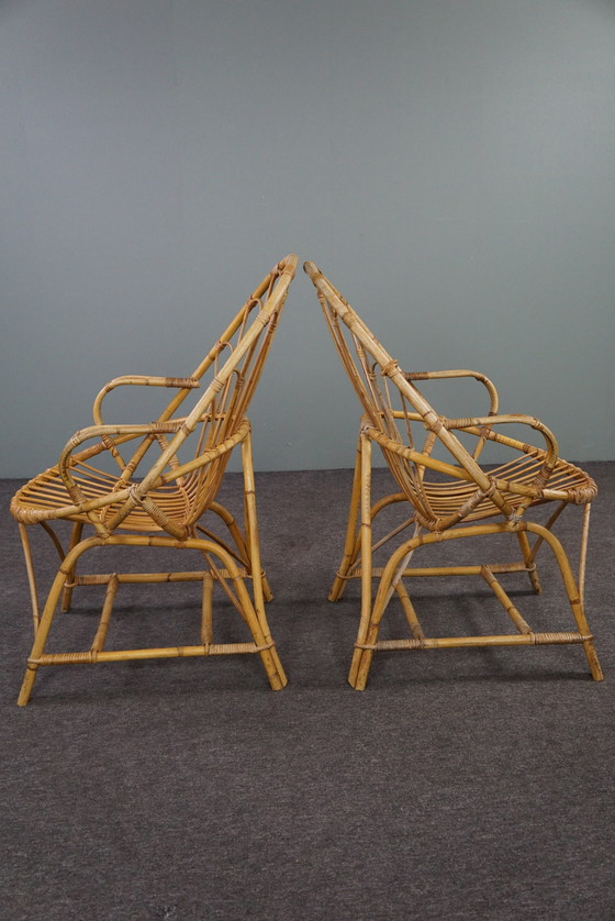 Image 1 of 2x vintage rotan fauteuils