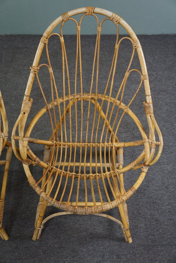 Image 1 of 2x vintage rotan fauteuils