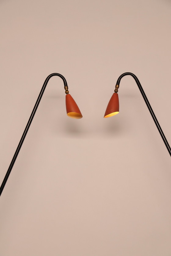 Image 1 of Vloerlamp - model 'Hejre' - van Svend Aage Holm Sorensen voor Sorensen & Co - Denemarken - jaren 50