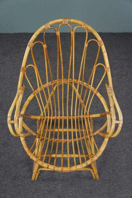 Image 1 of Rotan fauteuil met armleuningen, Dutch Design, 1950