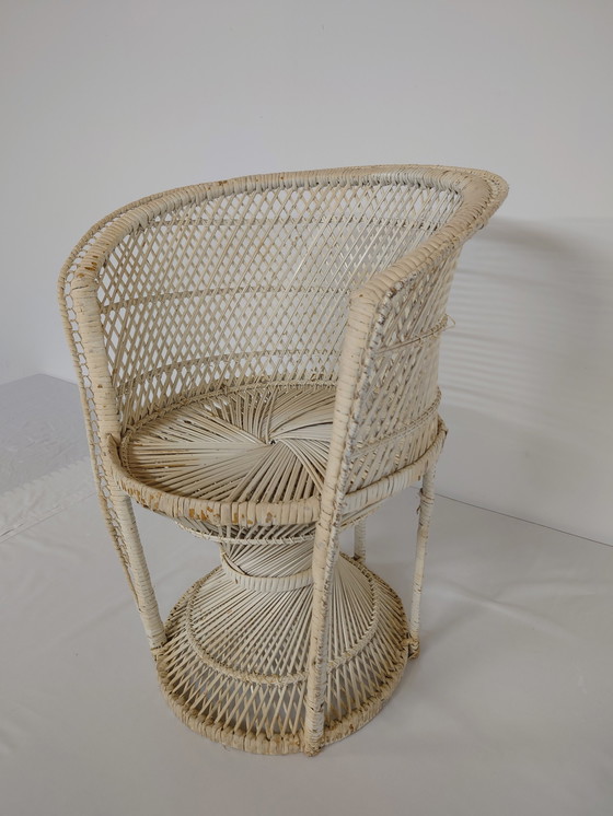 Image 1 of Vintage rotan pauwenstoel