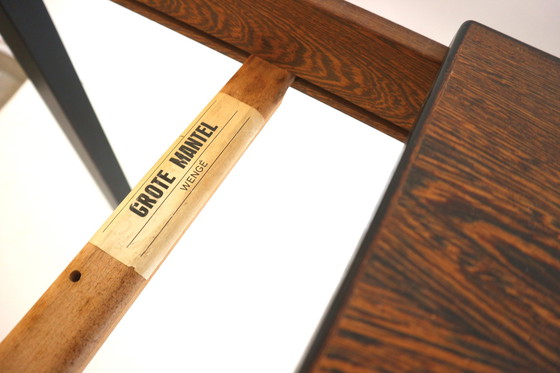 Image 1 of Vintage uitschuifbare wengé Brutalist eettafel uit de jaren '60