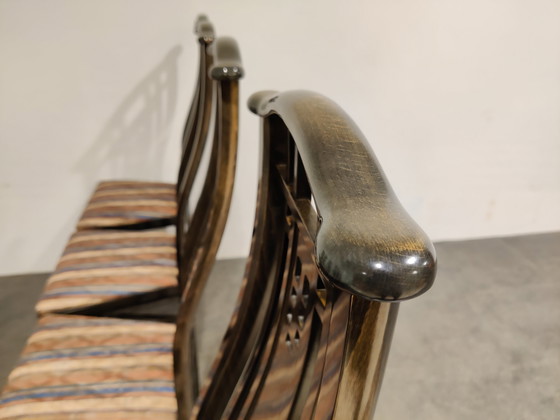 Image 1 of 8 Giorgetti Eetkamerstoelen Umberto Asnago jaren 80