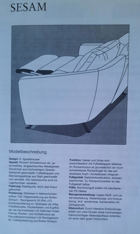 Image 1 of De Sede FSM Sesam 2-zits bank met relaxfuncties