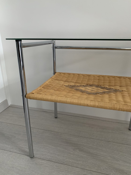 Image 1 of Vintage bijzettafel met glas