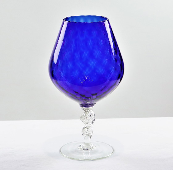 Image 1 of Vintage Empoli Italy Glazen Vaas ‘Brandy Glass’