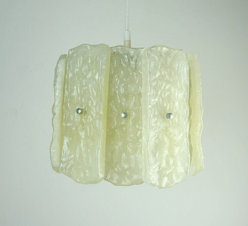 Hanglamp met 12 acryl schijven. Jaren 60. Jaren 70 hanglamp