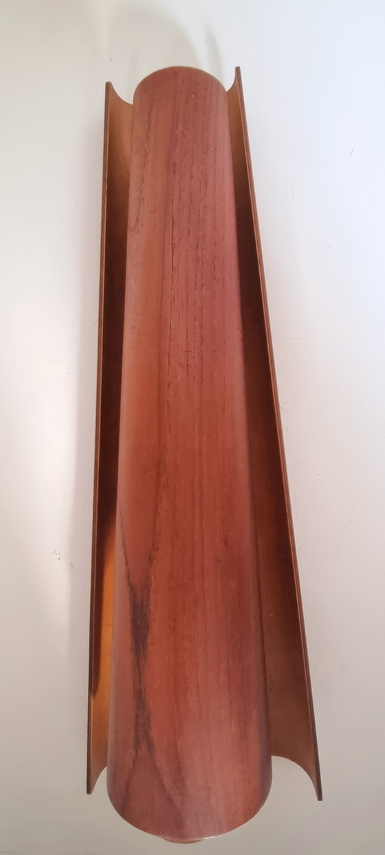 Image 1 of 2x Vintage Teak Wandlamp