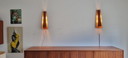 2x Vintage Teak Wandlamp