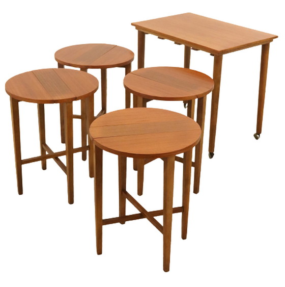 Image 1 of Poul Hundevad nesting tables bijzettafels vintage 