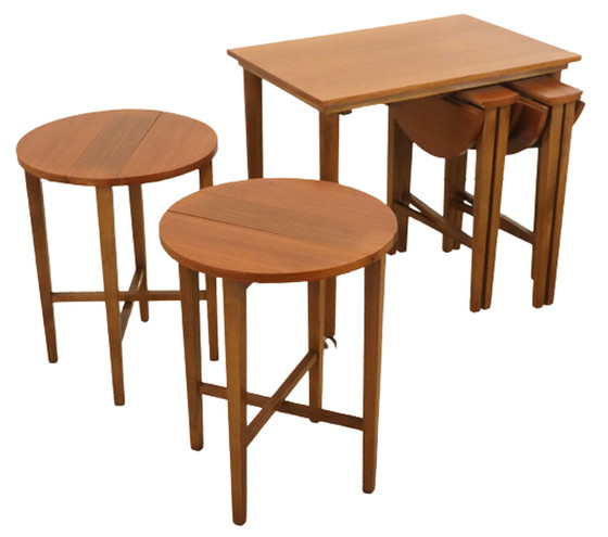 Image 1 of Poul Hundevad nesting tables bijzettafels vintage 