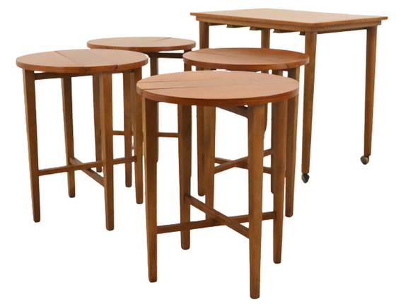 Image 1 of Poul Hundevad nesting tables bijzettafels vintage 