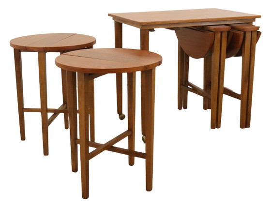 Image 1 of Poul Hundevad nesting tables bijzettafels vintage 