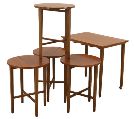 Poul Hundevad nesting tables bijzettafels vintage 